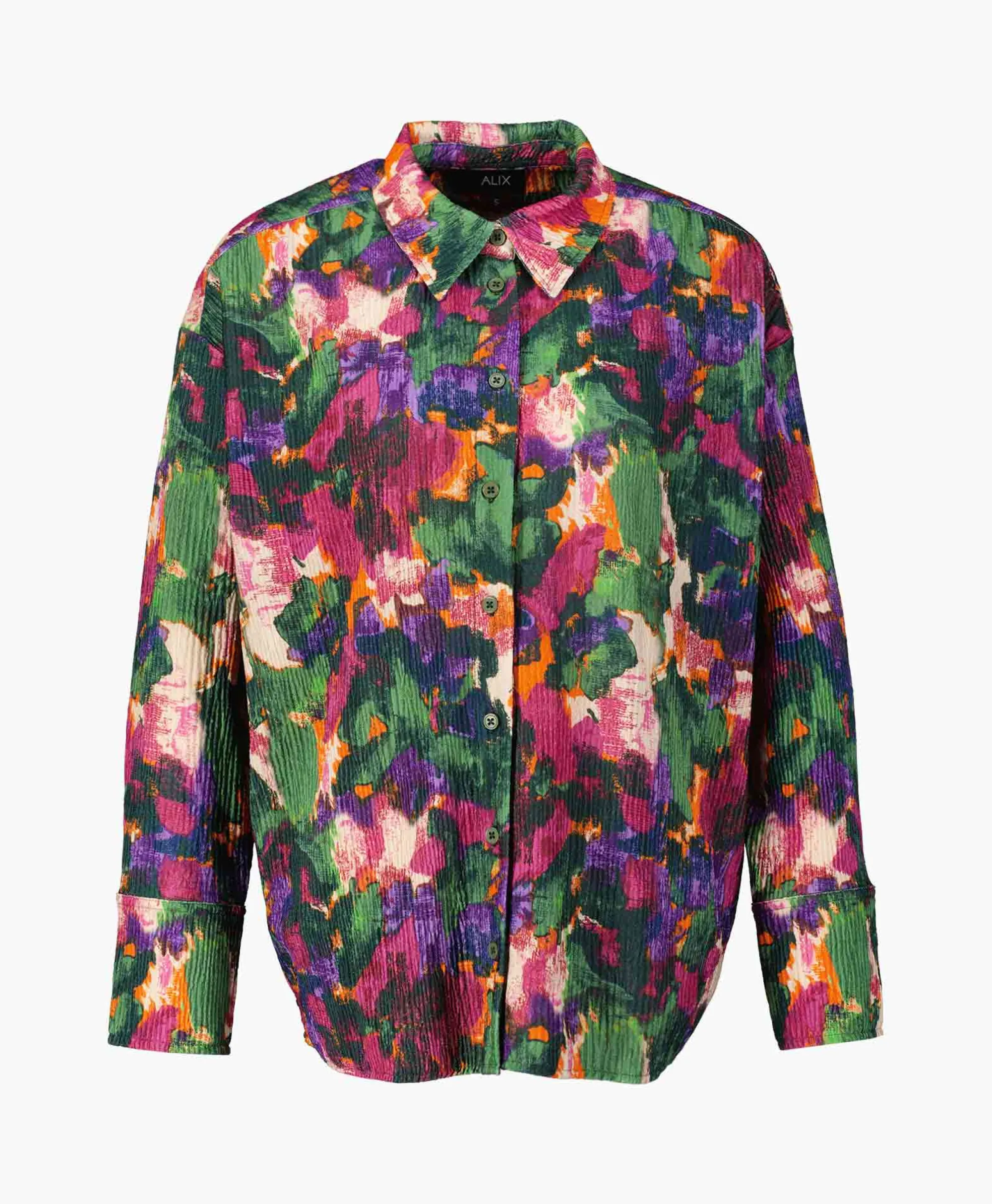 Alix The Label Blouse Woven Camouflage Flower Zwart*Dames Blouses