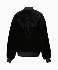 Alix The Label Bomberjack Ladies Woven Oversized Velvet Zwart*Dames Jassen