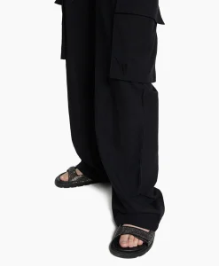 Alix The Label Cargobroek Woven Linen Cargo Zwart*Dames Broeken