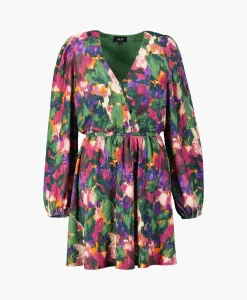 Alix The Label Mini Jurk Woven Camouflage Flower Zwart*Dames Bruiloftskleding