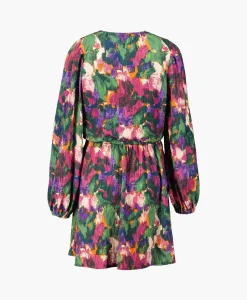 Alix The Label Mini Jurk Woven Camouflage Flower Zwart*Dames Bruiloftskleding