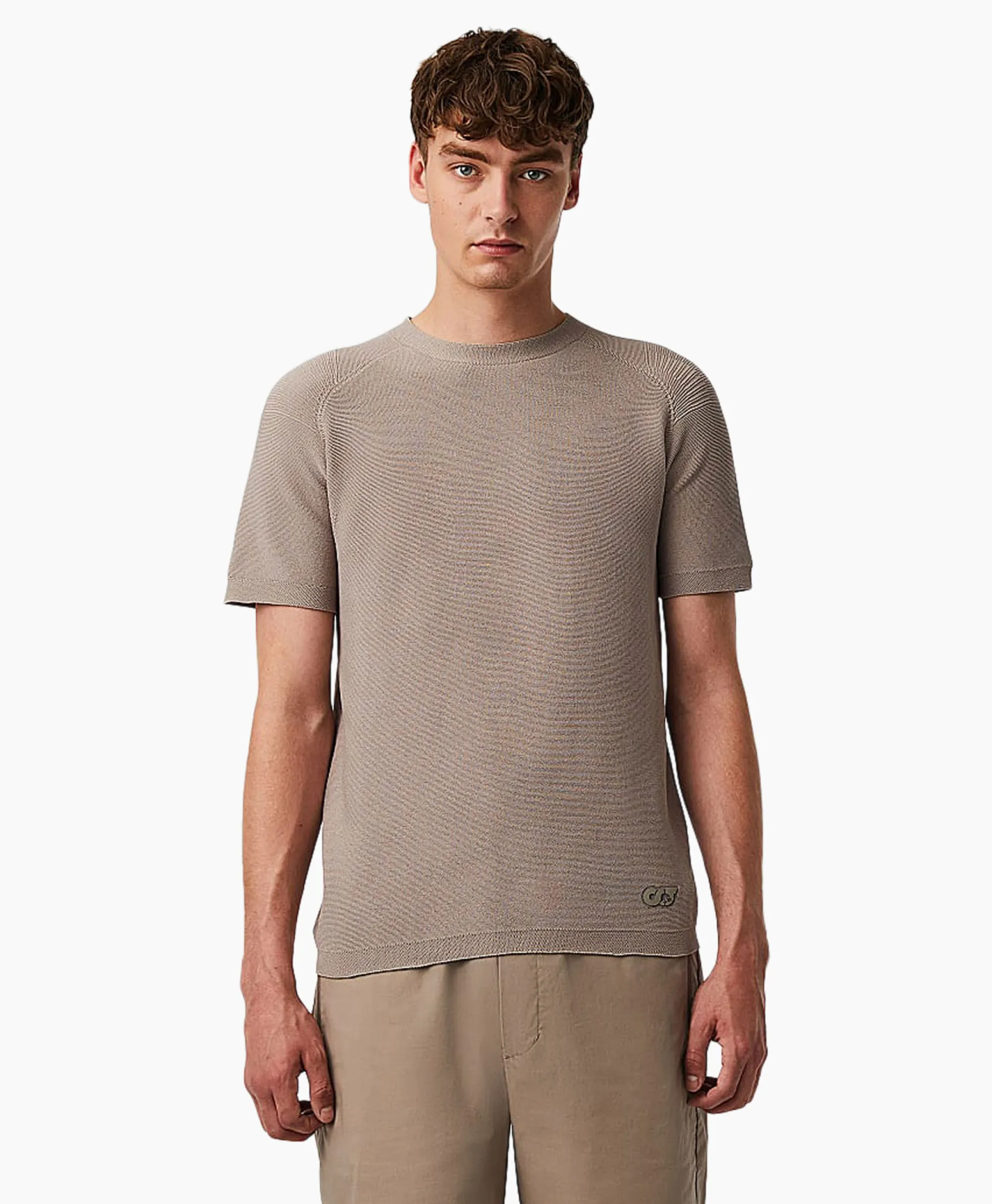 Alpha Tauri T-Shirt Korte Mouw Fosos Zand*Heren T-Shirts