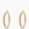 Anna+nina Oorbellen Round Plain Hoop Earrings Silver Goldpla Goud*Dames Sieraden