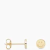 Anna+nina Oorbellen Single Smiley Stud Silver Goldplated Goud*Dames Sieraden