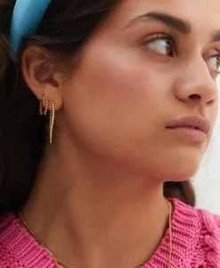 Anna+nina Oorbellen Solstice Ring Earrings Silver Goldplated Goud*Dames Sieraden