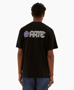 Arte Antwerp T-Shirt Korte Mouw Circle Flower Back Front Print Zwart*Heren T-Shirts