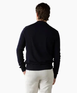 Aurelien Pullover Buttonless Polo L Donker Blauw*Heren Truien