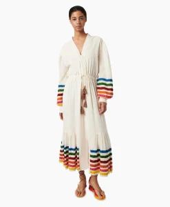 Chufy Maxi Jurk Lena Embroidered Off White*Dames Bruiloftskleding