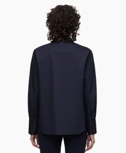 Closed Blouse Open Neck Tunic Donker Blauw*Dames Blouses