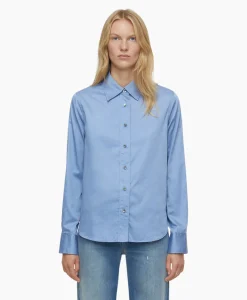 Closed Blouse Straight Fitted Blauw*Dames Blouses
