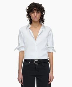 Closed Blouse Waisted Wit*Dames Blouses