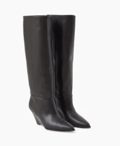 Closed Lange Laars Wedge Boot Donker Bruin*Dames Laarzen