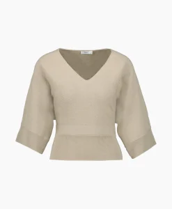 Closed Pullover Short Sleeve Wrap Grijs*Dames Truien