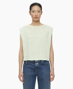 Closed Top Pleated Sleeveless Licht Groen*Dames T-Shirts & Tops
