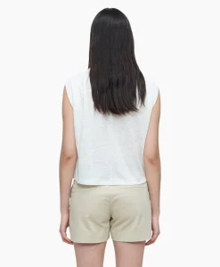 Closed Top Pleated Sleeveless Ecru*Dames T-Shirts & Tops