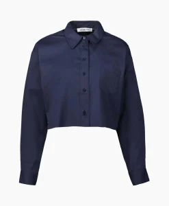 Co'couture Co'Couture Blouse Cotton Crisp Crop Donker Blauw*Dames Blouses