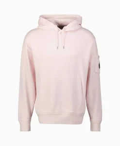 Cp Company Hoodie Cotton Diagonal Fleece Lens Rose*Heren Truien