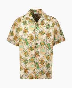 Drole De Monsieur Overhemd La Chemise Jeu De Cartes Peach*Heren Overhemden
