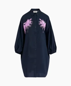 Essentiel Antwerp Mini Jurk Frilled Blauw*Dames Bruiloftskleding