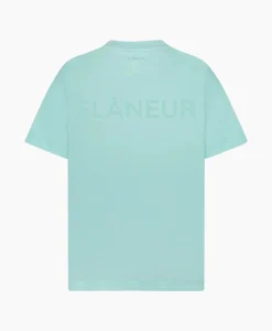 Flâneur Flaneur T-Shirt Korte Mouw Tonal Logo Blauw*Heren T-Shirts