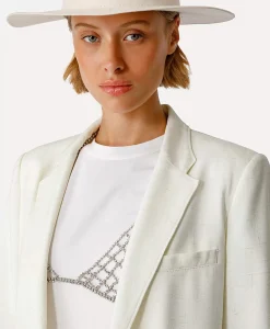 Forte_forte Blazer Tweed Viscose Silk Jacket Off White*Dames Blazers