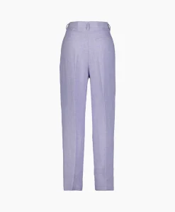 Forte_forte Pantalon Chic Linen Herringbone High Waist Lila*Dames Broeken