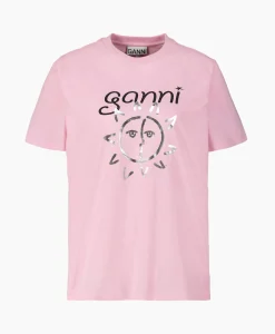 Ganni T-Shirt Korte Mouw Basic Jersey Sun Relaxed Rose*Dames T-Shirts & Tops