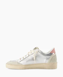 Golden Goose Sneaker Ballstar Laminated Upper Washed Suede Star Zilver*Dames Sneakers