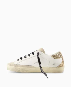 Golden Goose Sneaker Super-Star Leather Upper Glitter Star Off White*Dames Sneakers