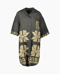 Greek Archaic Kori Maxi Jurk Aeolis Pocket Khaki*Dames Bruiloftskleding