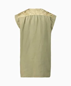Greek Archaic Kori Top New All Over Sleeveless Buttons Goud*Dames T-Shirts & Tops