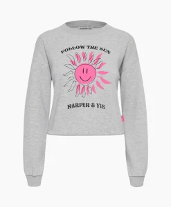 Harper & Yve Harper & Yve Pullover Smiley-Sw Grijs*Dames Truien