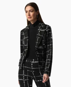 Joseph Ribkoff Jasje 233218 Zwart Dessin*Dames Blazers