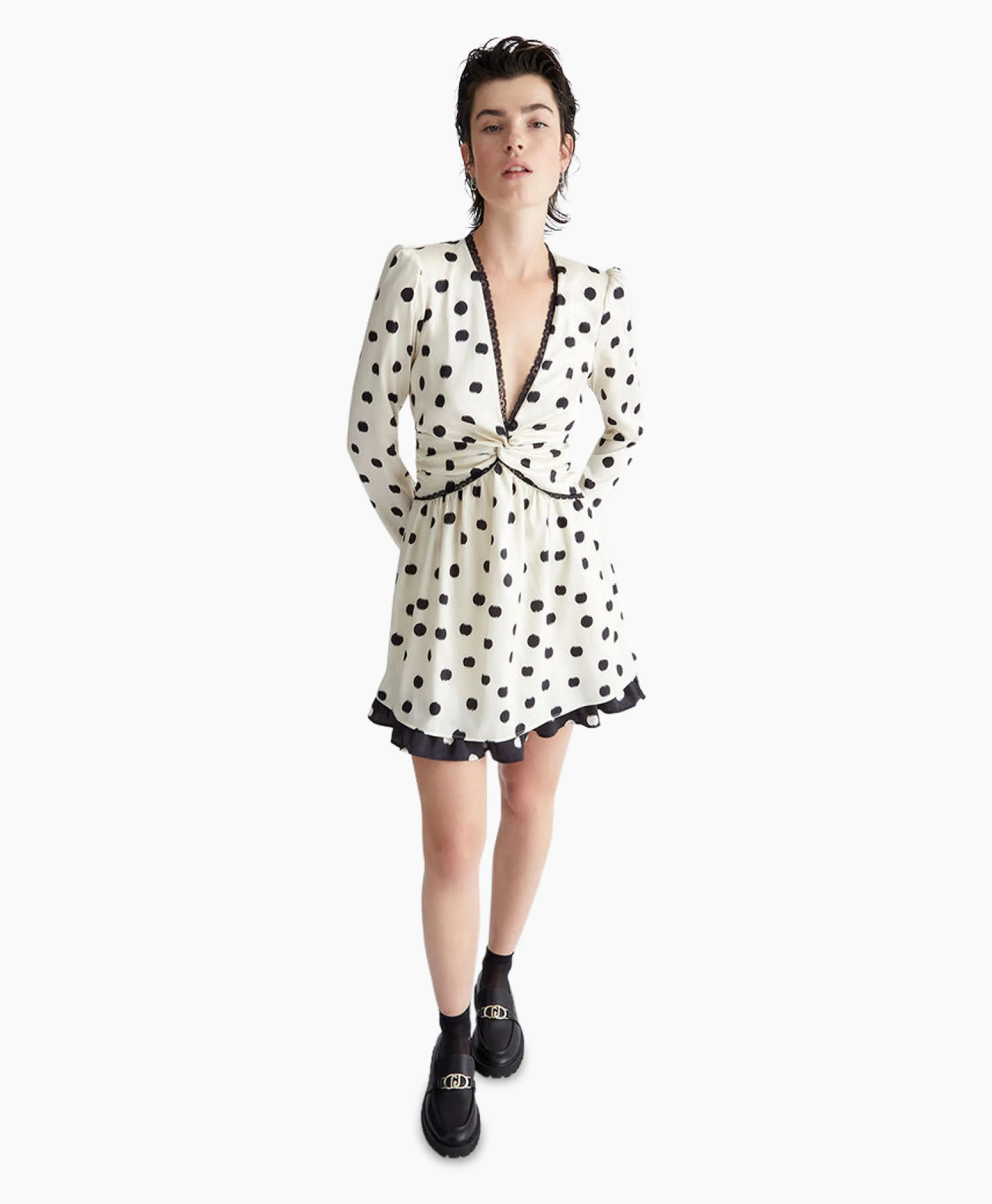 Liu Jo Mini Jurk Ecs Abito C/Nodo Wit*Dames Jurken