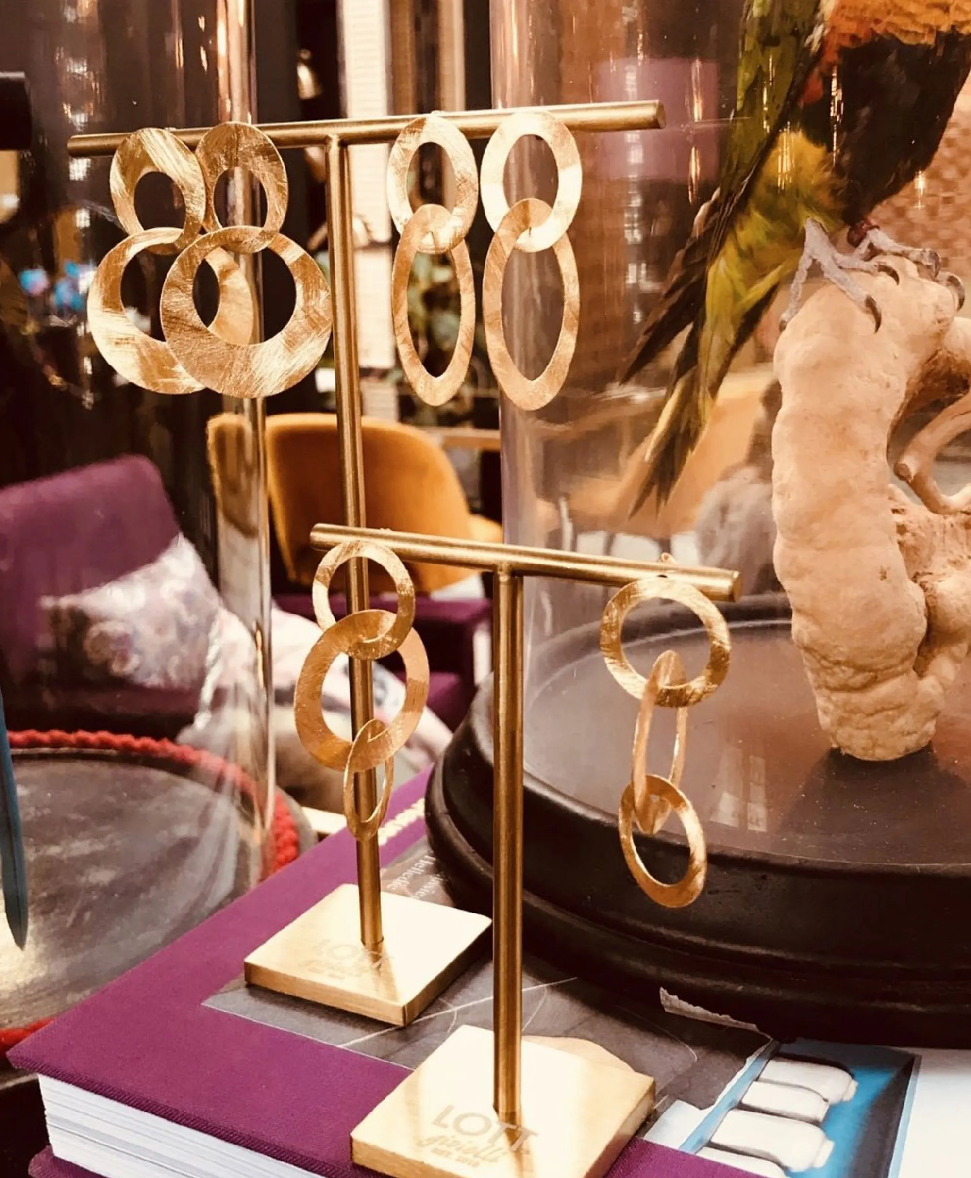 Lott. Gioielli Oorbellen Tripple Rounde Op Goud*Dames Sieraden