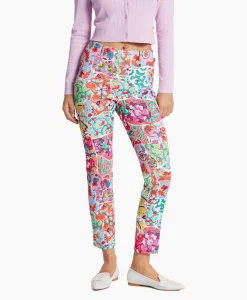 Marc Cain Pants Bloemenbroek Wp 81.11 J04 Licht Rood*Dames Broeken