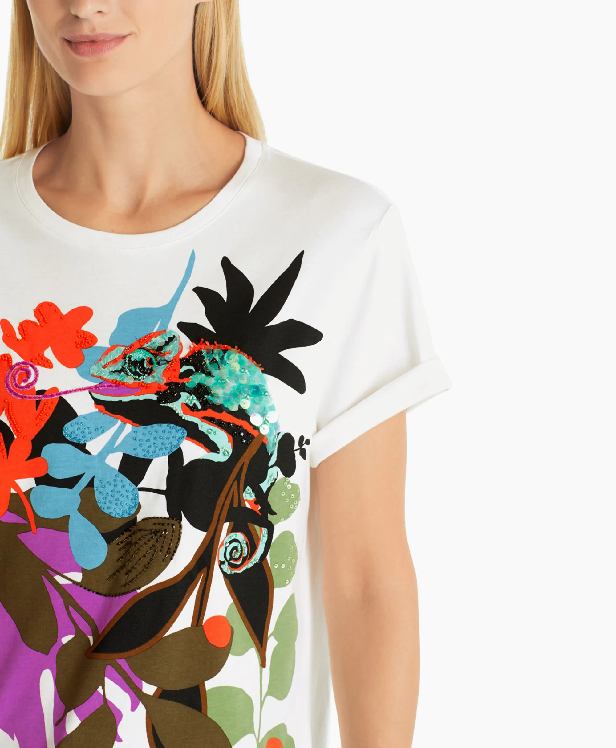 Marccain Collectie T-Shirt Wc 48.10 J07 Off White*Dames T-Shirts & Tops