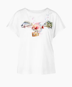 Marccain Sport T-Shirt Ws 48.58 J98 Wit*Dames T-Shirts & Tops