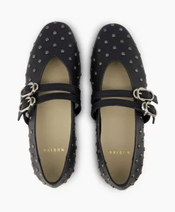 Nubikk Ballerina Gisele Grace Studs Zwart*Dames Instappers