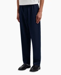 Olaf Hussein Pantalon Pintuck Donker Blauw*Heren Broeken