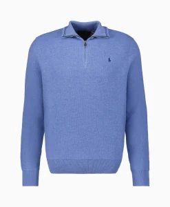Ralph Lauren Pullover Quarterzip Cotton Blauw*Heren Truien