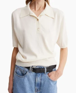 Róhe Rohe Polo Short Sleeve Knitted Ecru*Dames Polo's