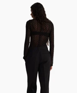 Róhe Rohe Top Lace Zwart*Dames T-Shirts & Tops