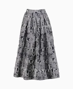 Sara Roka Midi Rok Divonne Grijs*Dames Rokken