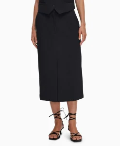 Selected Femme Midi Rok Rita Hw Long Skirt Dsm Donker Blauw*Dames Rokken