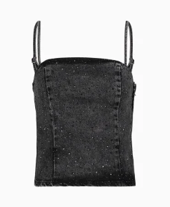 Selected Femme Top Doa-Dia Sl Denim Ex Grijs*Dames T-Shirts & Tops