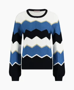 Studio Anneloes Pullover Isa Zigzag Ajour Ecru*Dames Truien