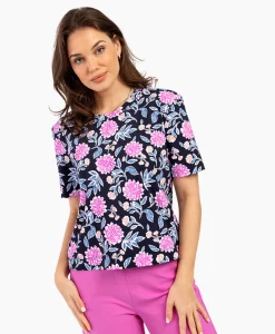 Studio Anneloes Top & T-Shirt Lott Flower Tee Roze*Dames T-Shirts & Tops