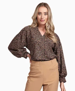 Studio Anneloes Top Julia Leopard Bruin*Dames T-Shirts & Tops