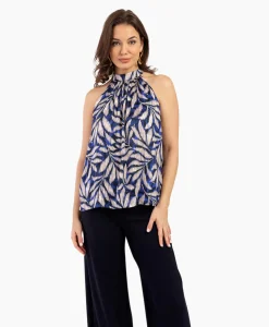 Studio Anneloes Top Sara Satin Big Flower Blauw*Dames T-Shirts & Tops